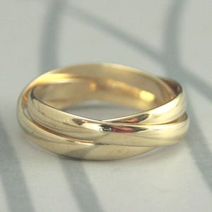 18K Gold Band Wedding Ring Fidget Band Rolling Rings 3mm Bands Interlocking Rings Women’s Wedding Ring Men’s Wedding Bands 18K Gold