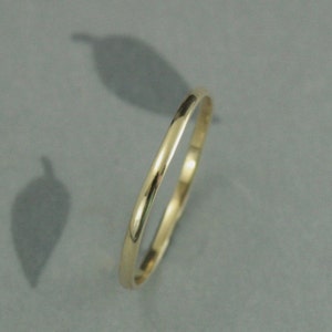 Thin Gold Wedding Band10K Gold Ring1.5mm Wedding RingSkinny MinnieHalf Round BandThin RingSpacer RingStacking RingThin Gold Ring image 1