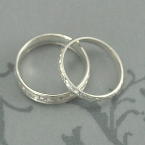 Silver Wedding Rings for Women Silver Ring Men's Wedding Band Women's Wedding Ring Set Renaissance Handmade Bands His and Hers Promise Rings image 3