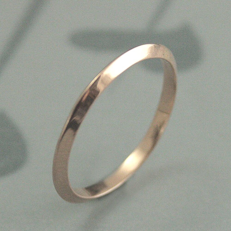 Solid 14K Rose Gold Knife Edge Band Women's Rose Gold Wedding Band Gold Wedding Band Gold Wedding Ring Spacer Ring Knife Edge Ring Saturn image 4