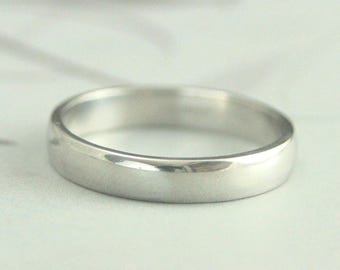 Men's Platinum Band Men's Platinum Ring 4mm Rounded Band Plain Jane Ring Wide Platinum Band Wide Platinum Ring Platinum Wedding Ring Thick