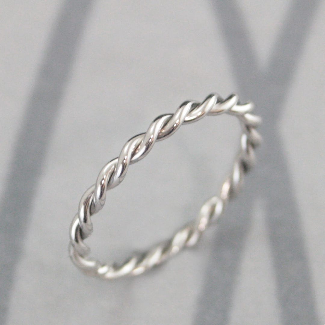 The Twisted Pink Stud Ring in Platinum main image 1