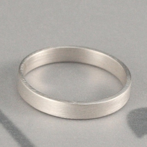 Women's Silver Wedding Ring--The Straight and Narrow Thin Band--3mm wide Flat Edge Solid Sterling Silver Band Custom made in YOUR size