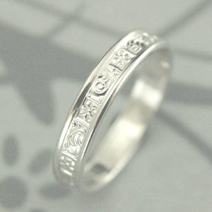 Gold Wedding Band~Athena~White Gold Band~Gold Wedding Ring~Women&#39;s Wedding Ring~Vintage Style Band~Greek Wedding Band~Greek Wedding Ring