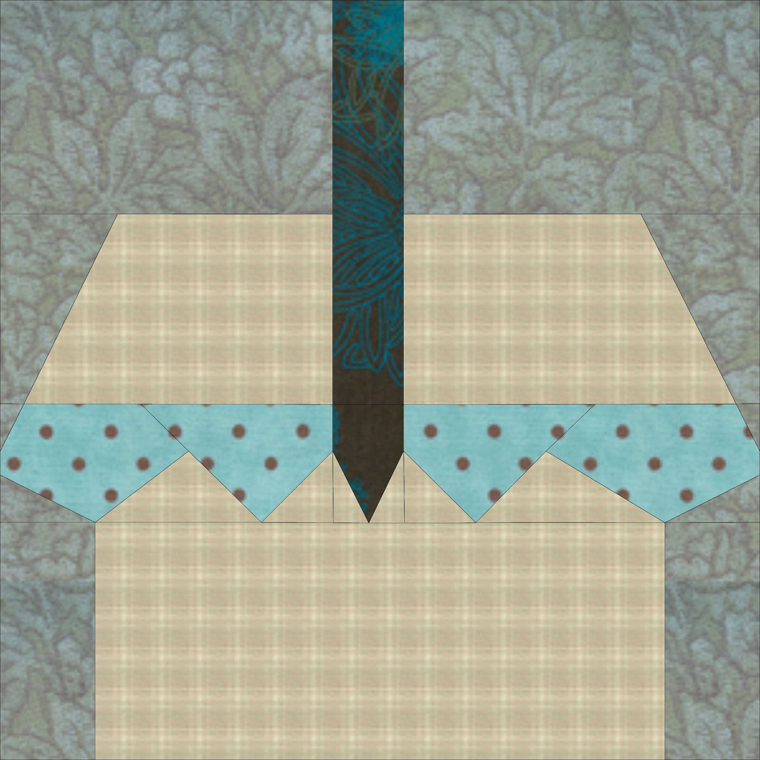 Picnic Basket Foundation Paper Piece Quilt Blockpdf Pattern Etsy