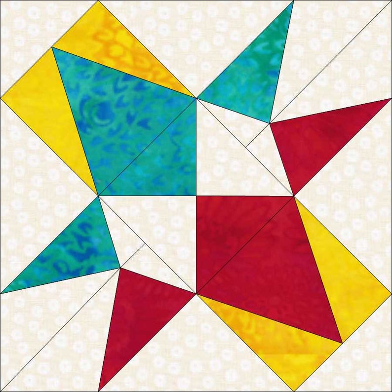 Crown Jewels Foundation Piece Quilt Block PDF Pattern Etsy