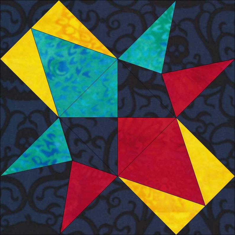 Crown Jewels Foundation Piece Quilt Block PDF Pattern Etsy