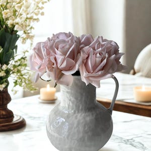 Romantische rosa Kunstrosen - wunderschöne lebensgroße Seidenblumen für Hochzeiten, Wohnkultur und Geschenke