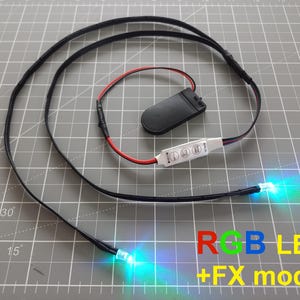Kit de luces LED RGB con módulo FX para disfraz de cosplay, proyecto de bricolaje, iluminación a batería, ojos de fursuit, luces, modelo de juguete, bombillas de alambre