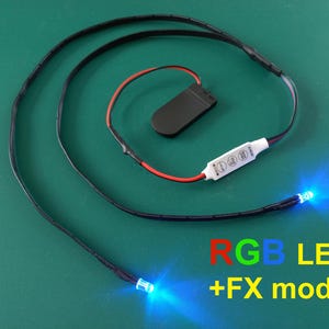 RGB LED Lights with FX module Kit  Cosplay Costume Diy Hobby Project Battery Powered Lighting Fursuit  Eyes  Lights   Model Toy Wire Bulbs