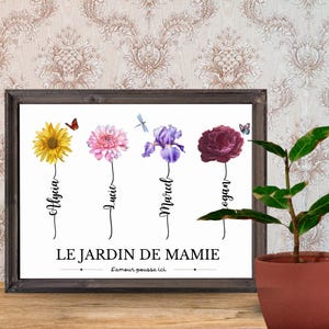 Grandmother poster, granny poster, garden, granny frame, personalized, granny's gardens, decoration