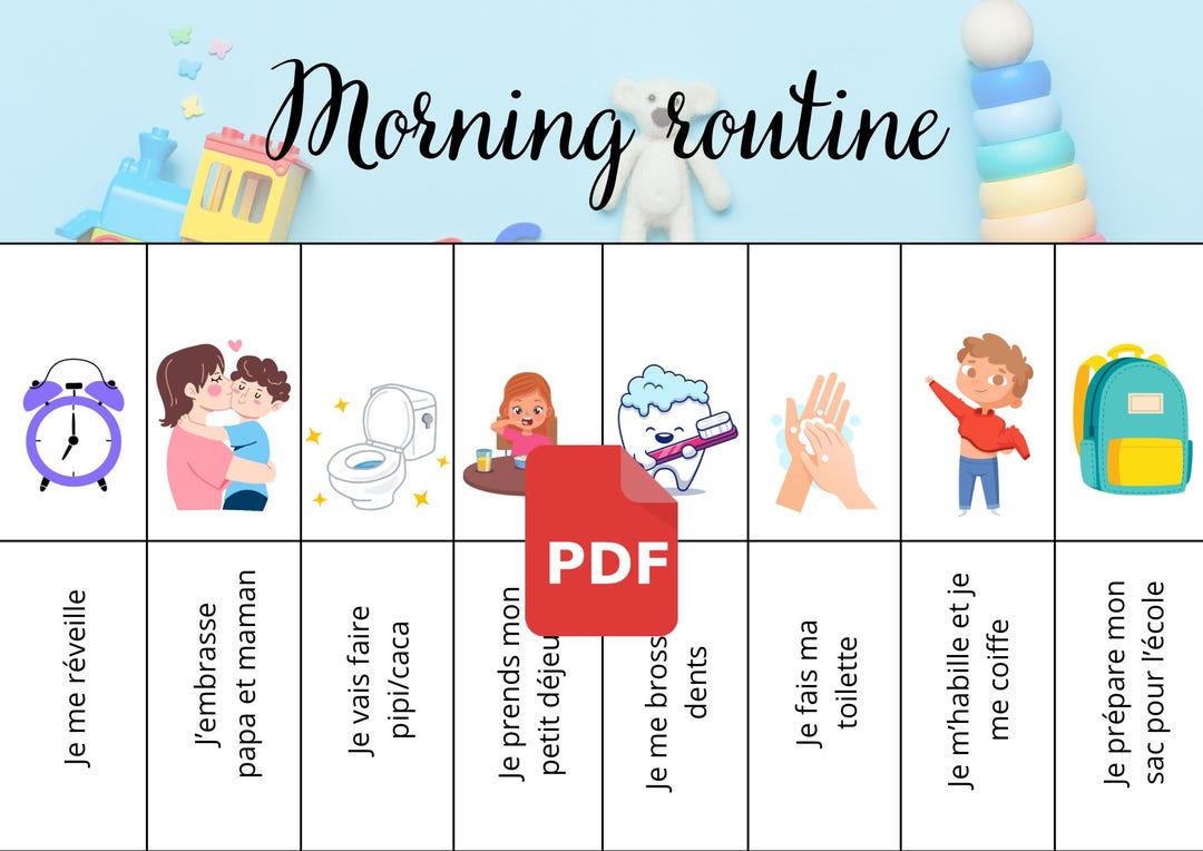 Morning Routine & Evening Routine for Children and Babies, PDF Format ...