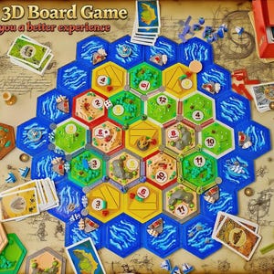 Kit de actualización para el juego de mesa Catán con impresión 3D: Terreno inmersivo, 3-6 jugadores