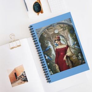 Queen with Birds Spiral Notebook - Ruled Line