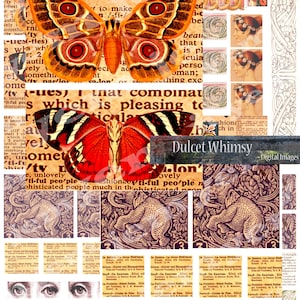 Digital Collage sheet, Printable Ephemera, Collage images Instant Download.