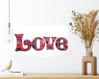 Wall word LOVE, Boho Wall decor. LOVE