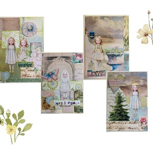 Handmade Greeting Cards, set of four greeting cards