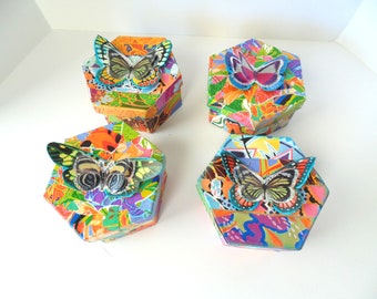 Gift boxes, Set of 4 Butterfly Gift Boxes