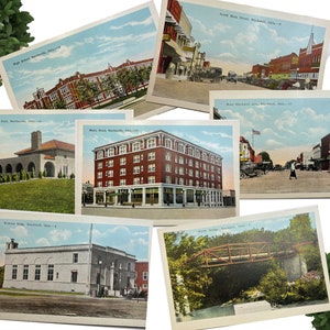 Vintage Post Cards,  Set of  7  Oklahoma State Travel Post Cards