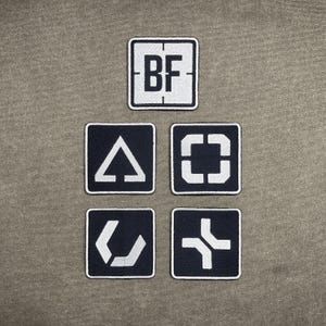 BF6 Patch Bundle Battlefield inspired - 8x8 cm / 3.1×3.1 in Embroidered Tactical Emblem, Iron-On or Hook-and-Loop, Gamer Gift Uniform