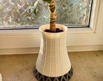 Koeltorenpan Tsjernobyl met verborgen lekbak - Industrieel decor - Unieke 3D-geprinte plantenbak
