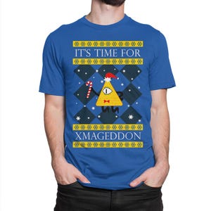 Camiseta navideña de Gravity Falls de Bill Cipher, camiseta navideña genial, tallas para hombre y mujer