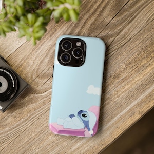 Stitch Phone Case  Cute Silicone iPhone Case for Girls, Cartoon Style Protective Cover, Blue Disney-Inspired Phone Shell