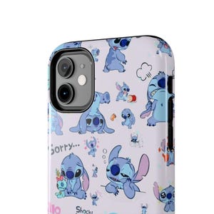 Stitch Phone Case – Cute Silicone iPhone Case for Girls, Cartoon Style Protective Cover, Blue Disney-Inspired Phone Shell