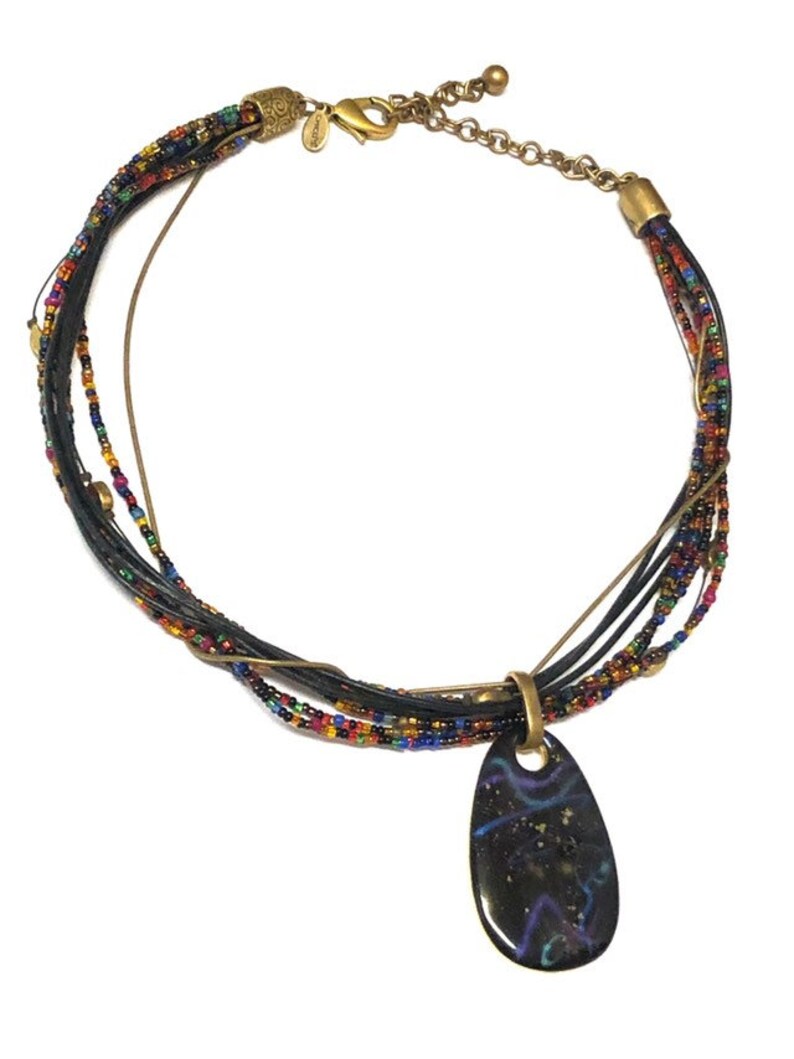 Chico/'s Vintage Multi Strand Space Celestial Necklace