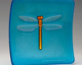 Turquoise Dragonfly Small Glass Dish