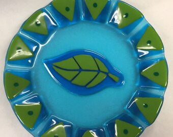 Turquoise Leaf Triangle Platter