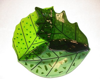 Three Leaf Glass Platter