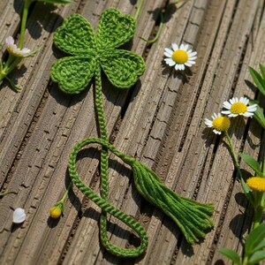 Merkpagina Trèfle à 4 feuilles en haakwerk. Porte-bonheur, Design Nature & Artisanat Fait Main