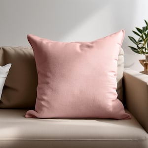 Premium Linen Look Throw Pillow Cover – 18x18, 22x22 Inch | Single Decorative Cushion for Spring & Summer Home Decor – Pink Blush