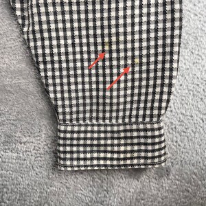 Camisa Tommy Bahama Indigo Palms para hombre, talla XL, de mezcla de lino con estampado de cuadros y botones. LEER imagen 3