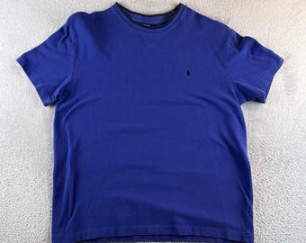 Polo Ralph Lauren Polo Shirt Mens XL Striped Blue Embroidered