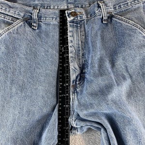 Vintage Wrangler Carpenter Jeans Mens 34x30 Blue Faded Grunge Y2K Baggy Wide Leg image 6