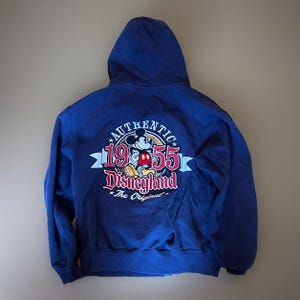 Sudadera con capucha Disneyland para mujer, pequeña, azul, con cremallera, estilo vintage imagen 1