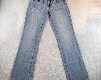 VTG American Eagle Slim Boot Jeans Womens 8 Long blue Stretch Denim Low Rise