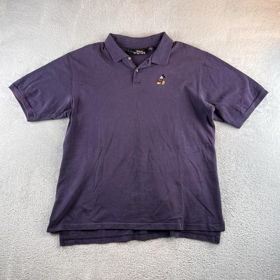 VTG Disney Parks Originals Polo Shirt Mens XL Purple Mickey Logo
