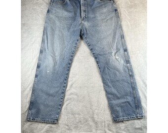 Vtg Wrangler Jeans Mens  38x30 (Fits 36x28.5) Blue Reg Fit Medium Wash Denim