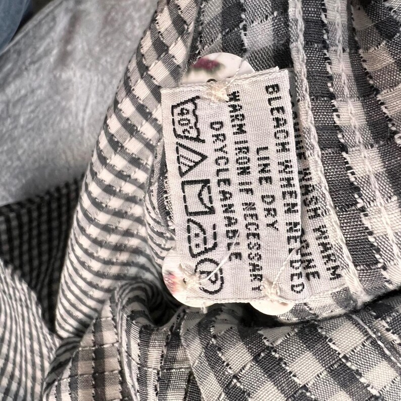 Camisa Tommy Bahama Indigo Palms para hombre, talla XL, de mezcla de lino con estampado de cuadros y botones. LEER imagen 5