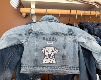 Personalized Kids and Toddler Denim Jacket, Custom Embroidered Design and Name
