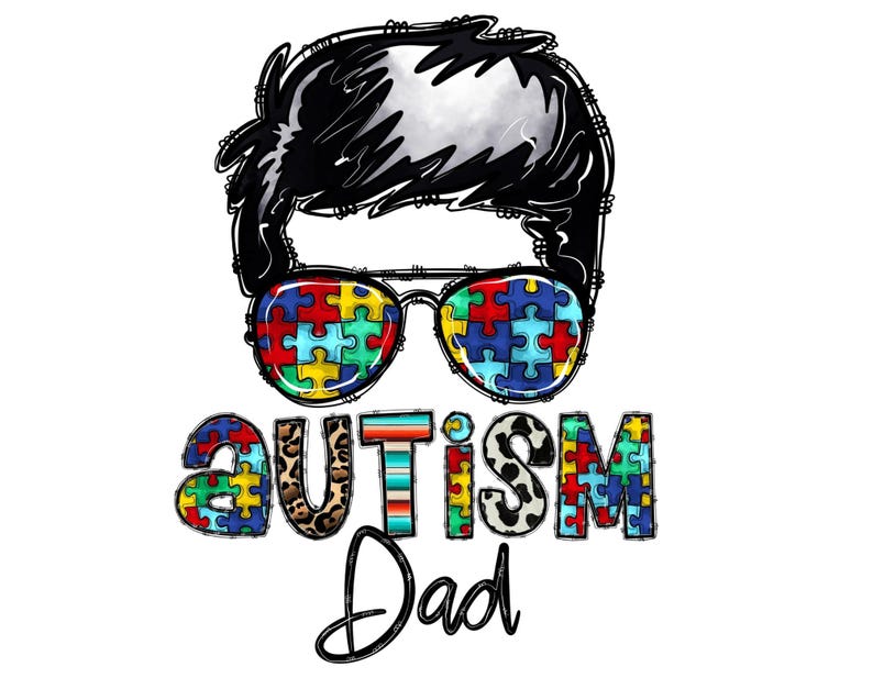 Autism Dad PNG | Puzzle Piece Sunglasses Sublimation Design | Digital ...