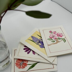 Set of 4 original, hand-painted watercolor greeting cards (blank inside)