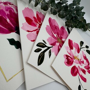 Set of 4 original, hand-painted 5x7 watercolor greeting cards (blank inside)