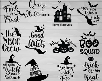 Bundle of 14 Halloween sayings,  digital files that are ready for cutting machines • SVG • PNG • JPG • t-shirts • tumblers • signs