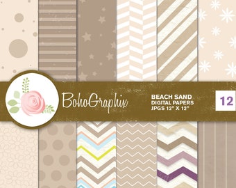 Sandy Beach colors digital paper, commercial use, scrapbook paper, digital download, Commercial use, BDP002