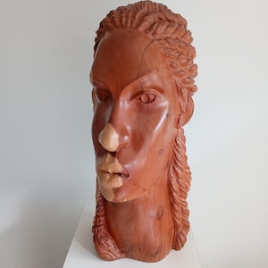 Wooden woman sculpture-Wooden Sculpture home decor with unique wood art design, decorative sculpture art,modern interiors,statue home decor.