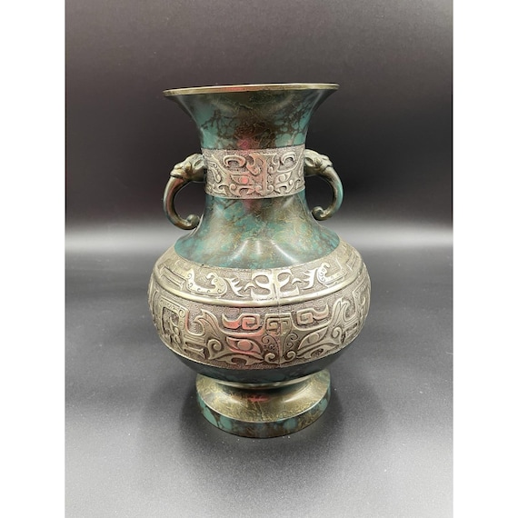 アンティーク 古風 中国 日本 青銅 花瓶/壷 17 世紀 パターン 10